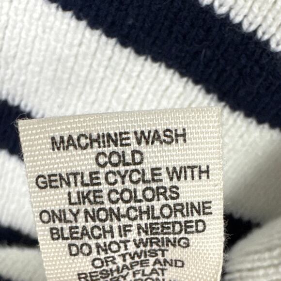 Jessica Simpson Cardigan Nautical Stripe Cropped White Blue Gold Buttons Size XL - Picture 9 of 9